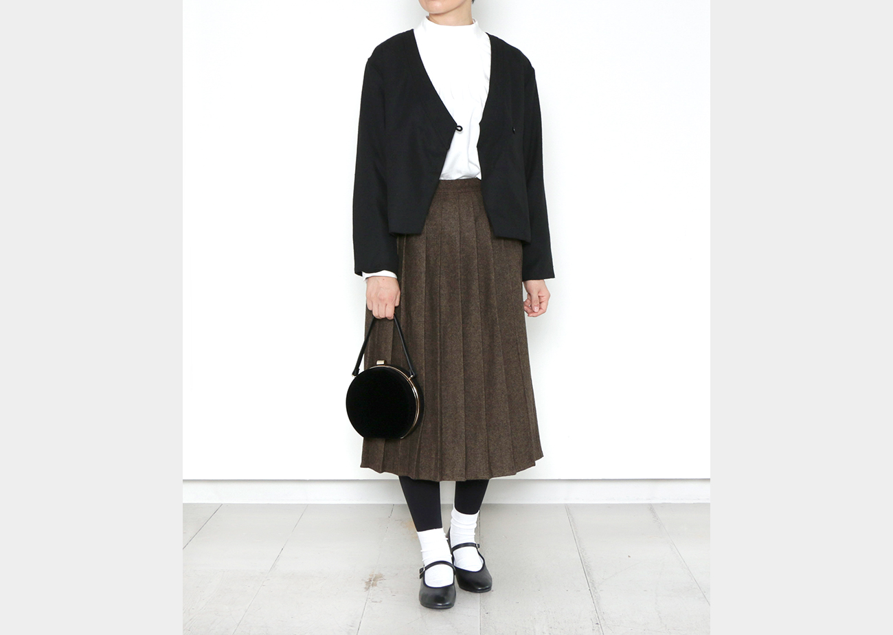 mumokuteki×08Mab / ツイードプリーツキュロットパンツ特集9” width=