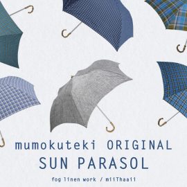 mumokuteki(miiThaaiiコラボ別注) PARASOL マドラスチェック日傘