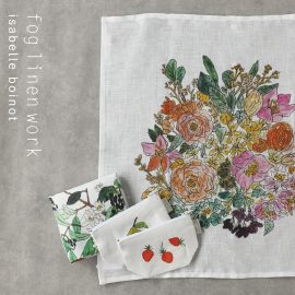 fog linen work isabelle boinot リネンのハンカチとポーチ