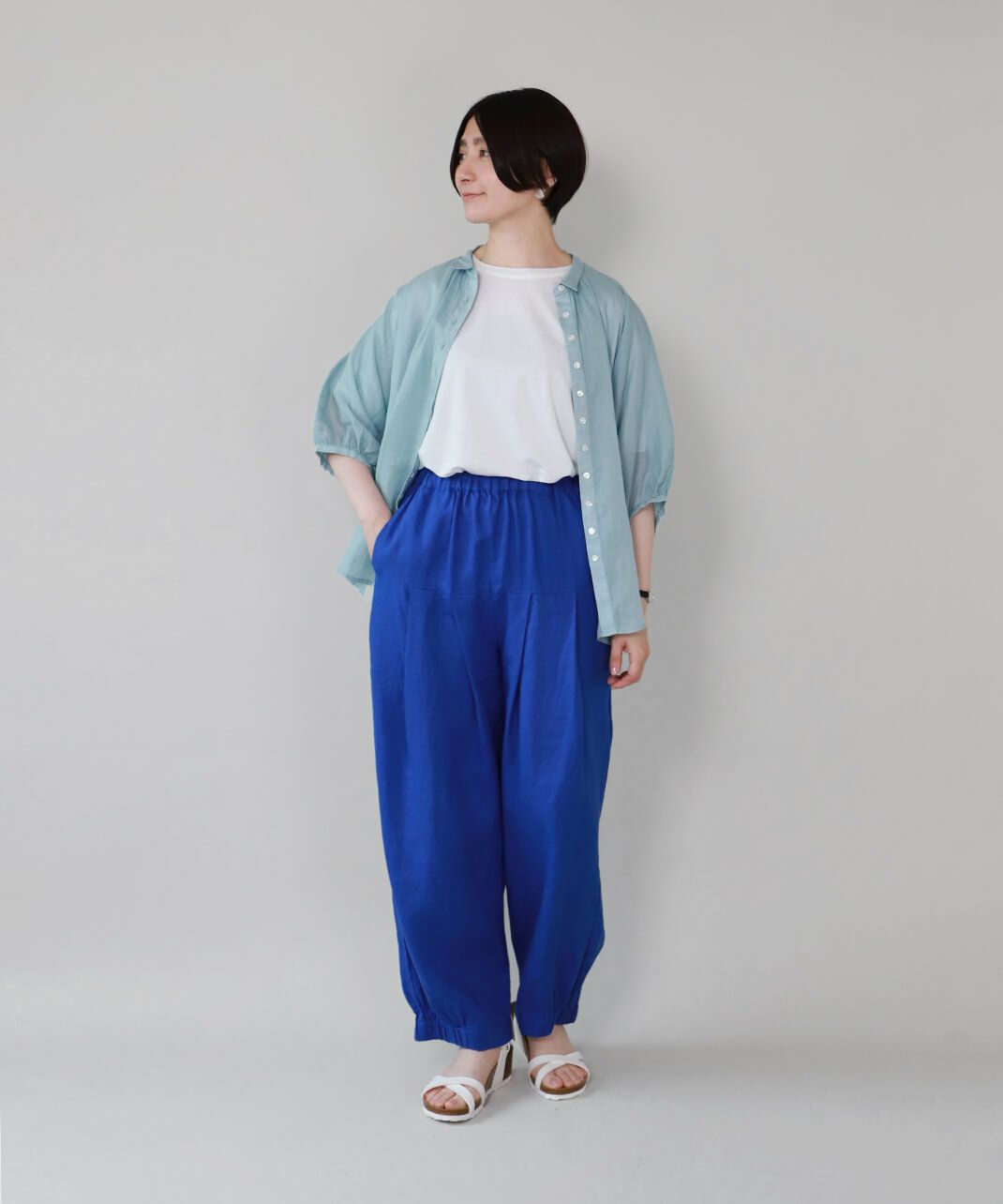 シンプルなデザインが幅広いコーディネートに使える