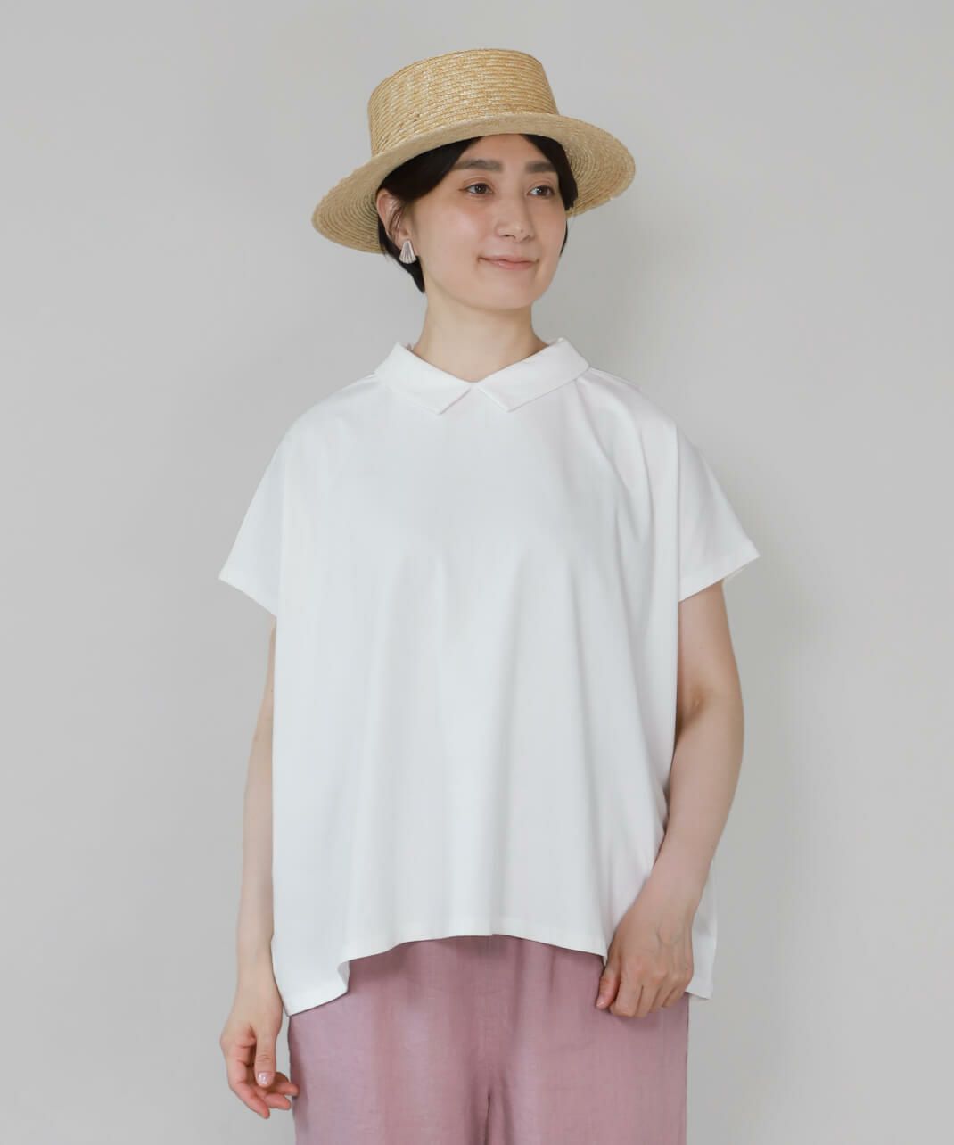 ゆったりとしたボックスシルエットはゆったり