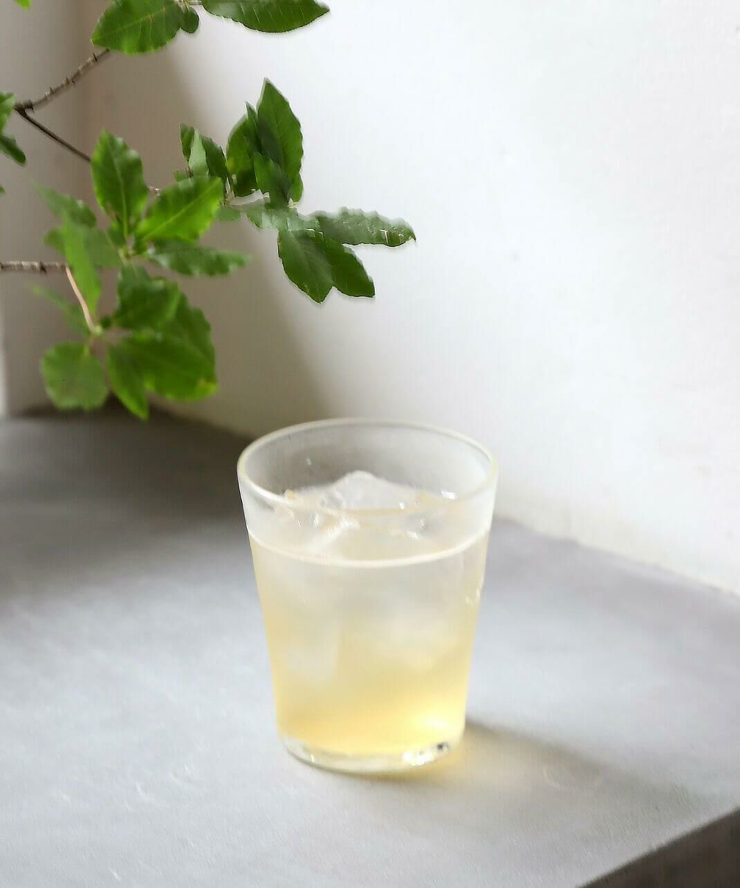 炭酸水で割って梅ソーダ