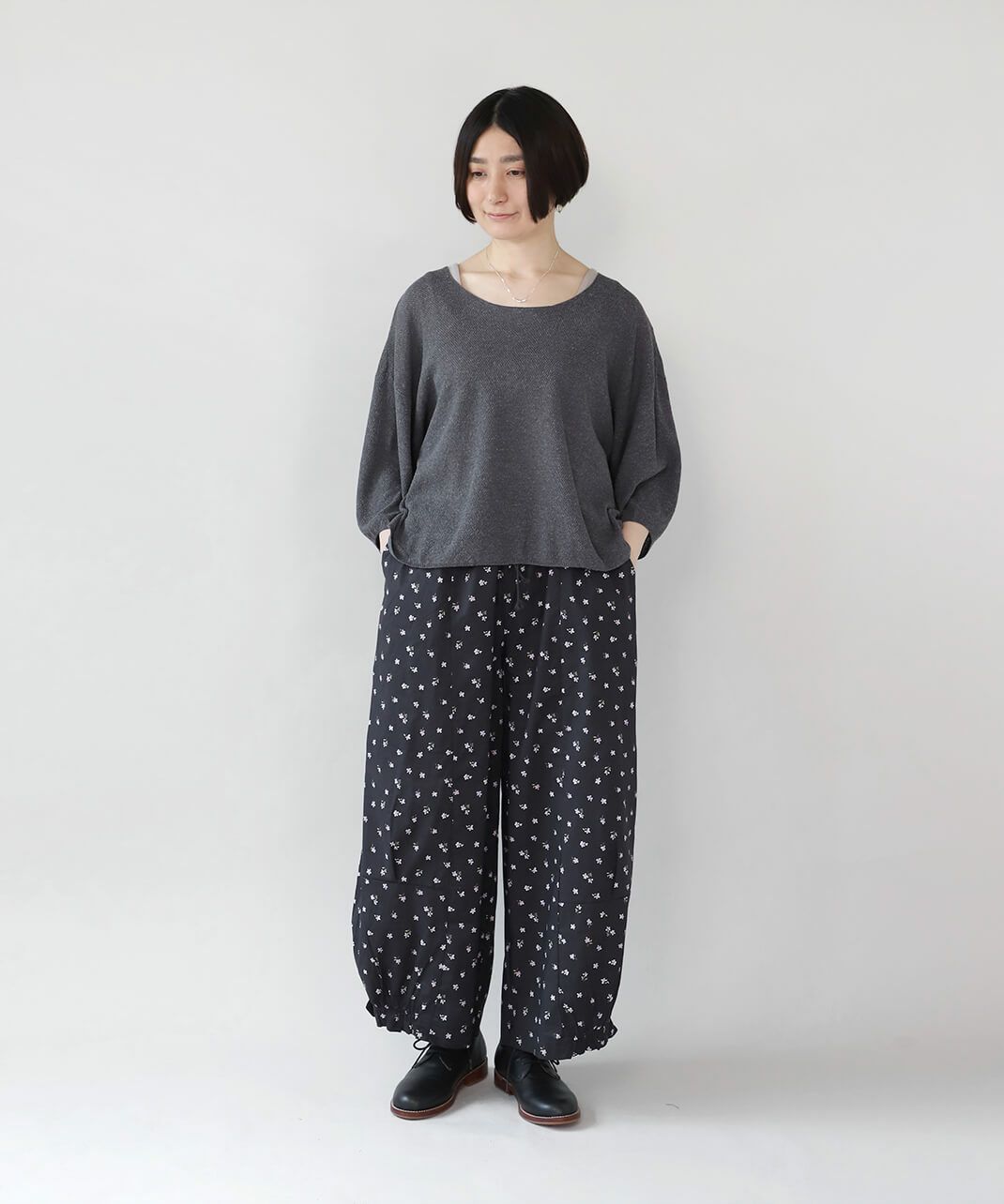 mumokutekiリネン混のドルマンプルオーバーニット | mumokuteki