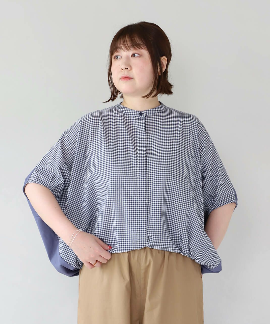 ワイドシルエットの身頃。