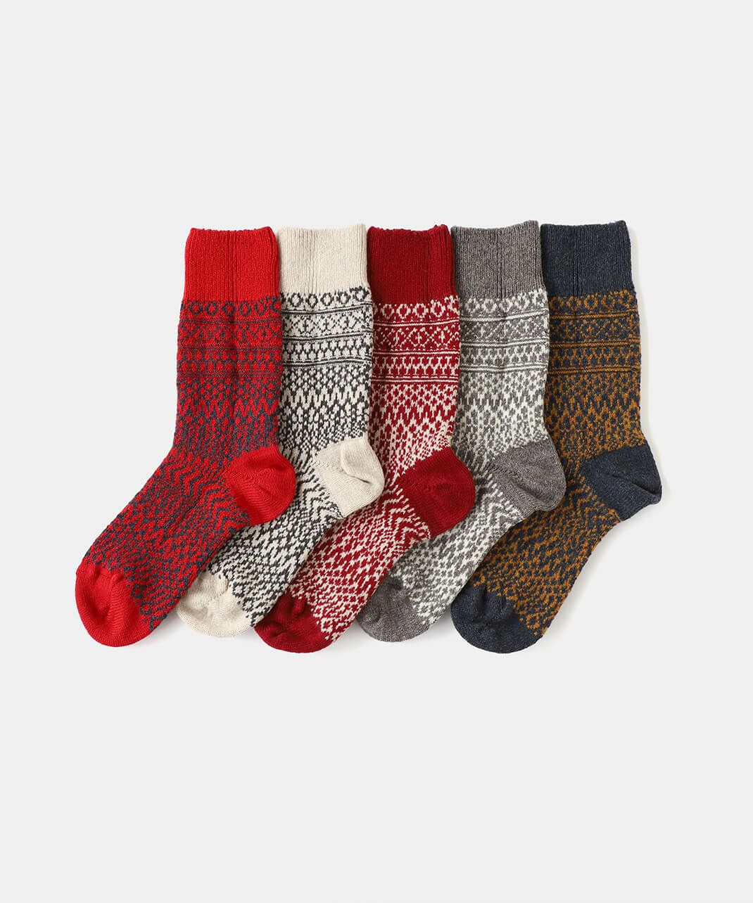 NISHIGUCHI KUTSUSHITA<br />
床暖房みたいに暖かい<br />
ウールジャガードソックス S