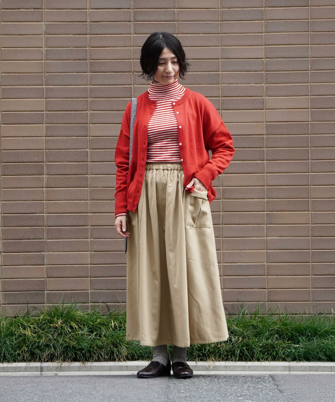 起毛している生地感が秋冬にもぴったり。