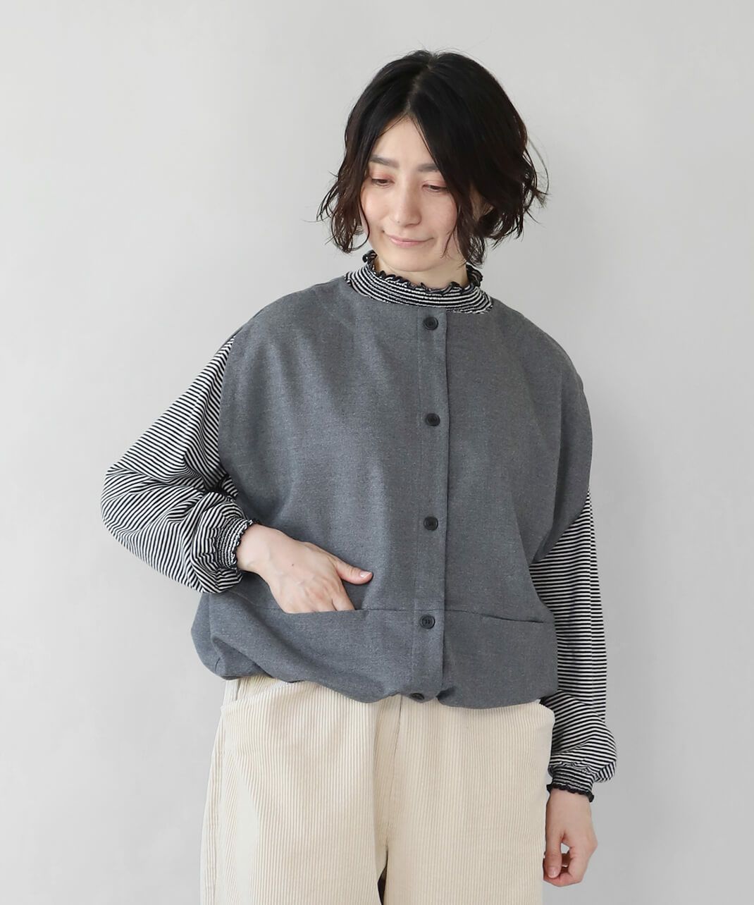 身幅が広めで着心地ゆったり