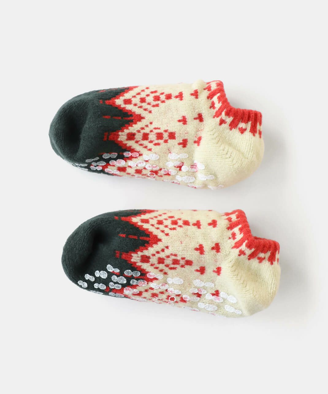 足裏部分はリブ編みにし、フィットもばっちり