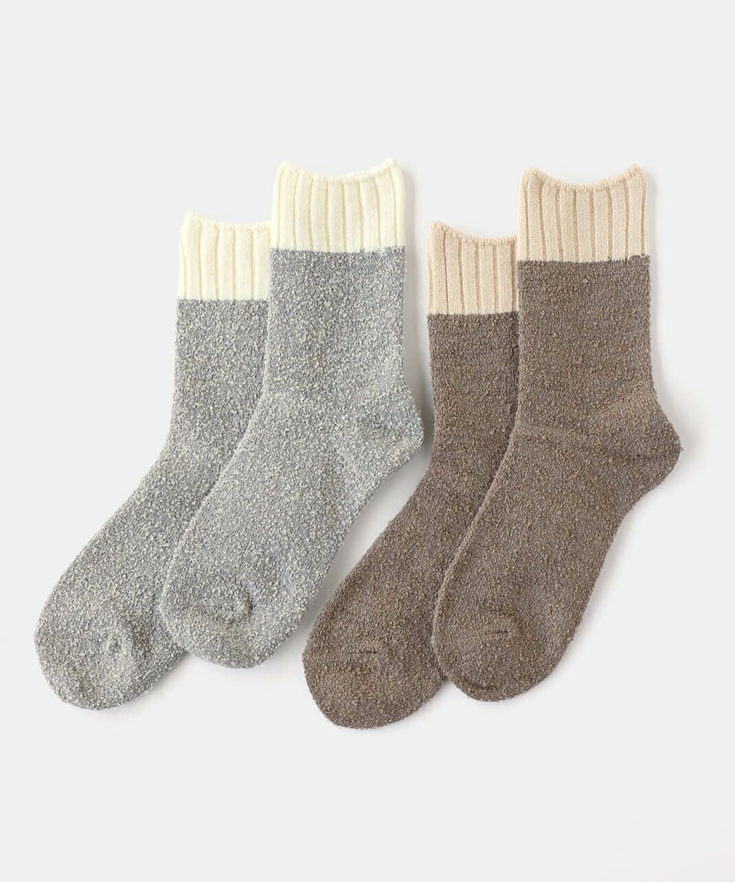 絹屋<br />
内側シルク2重編み ウール混もこもこ靴下