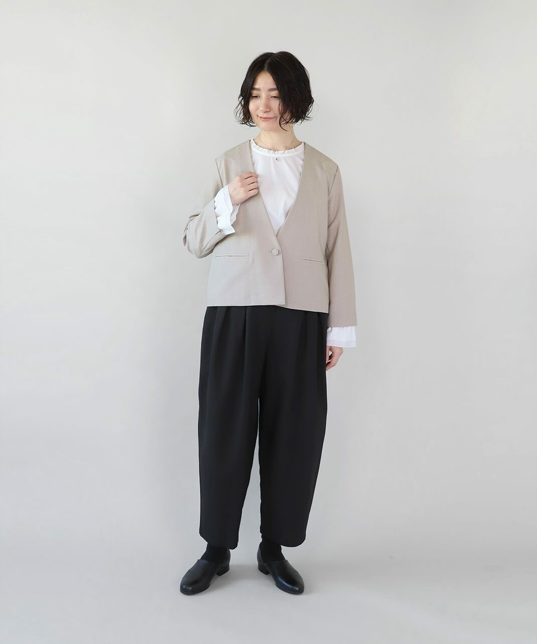 きちんと感のあるスタイリング