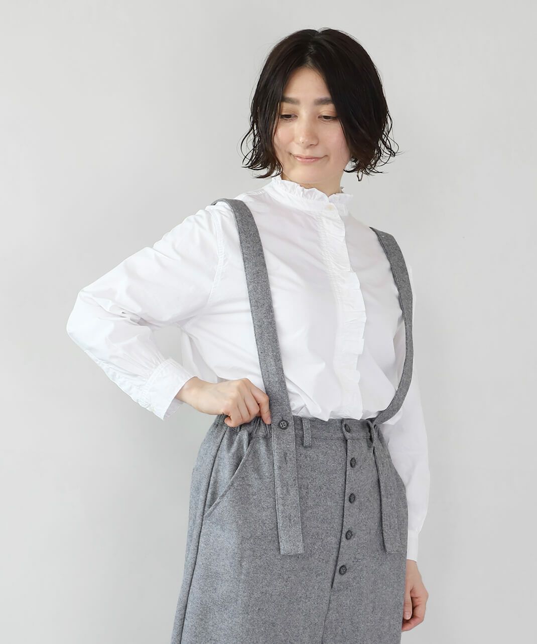 袖先に施したギャザー