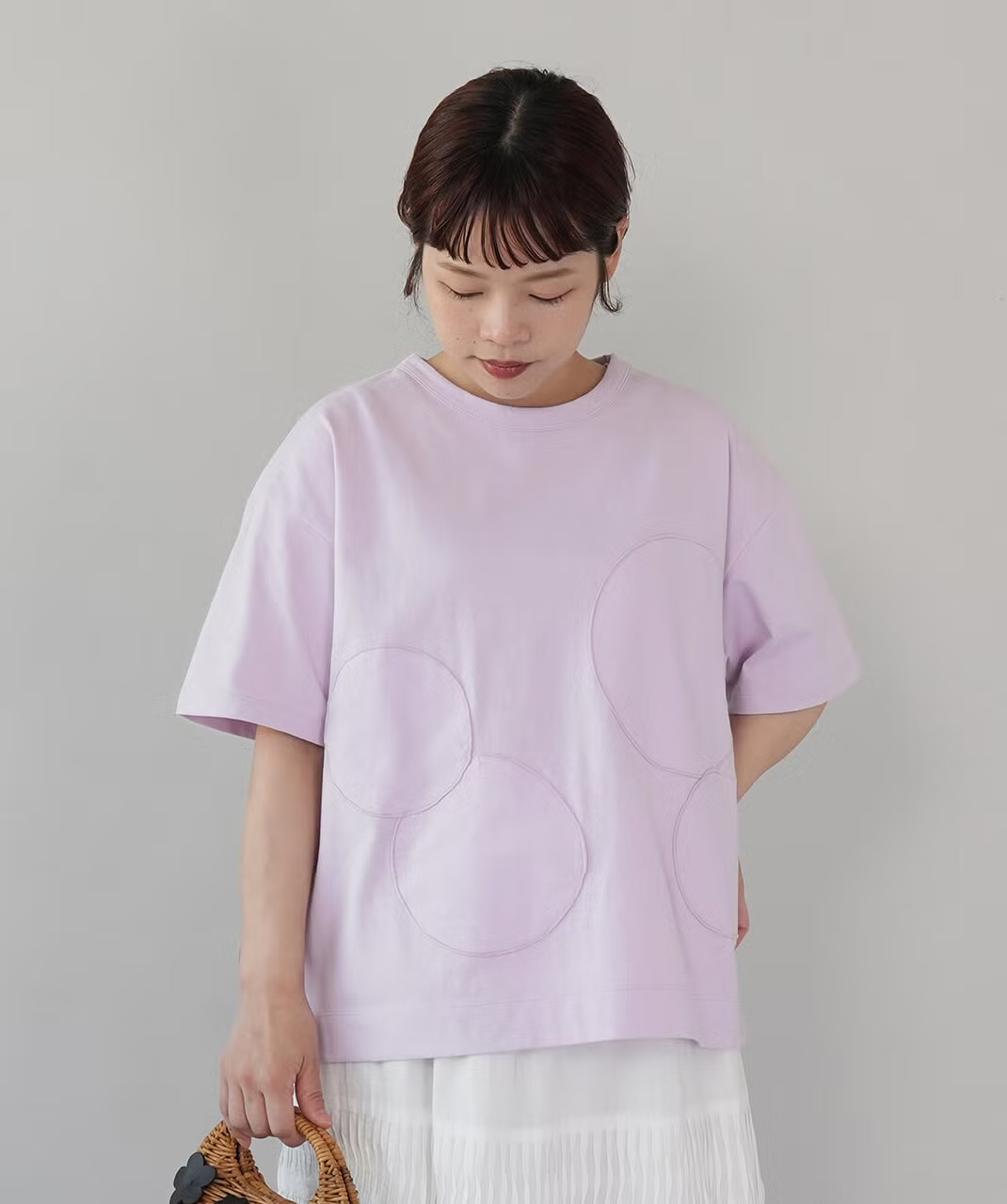 リサイクルコットンの大きなドットTシャツ