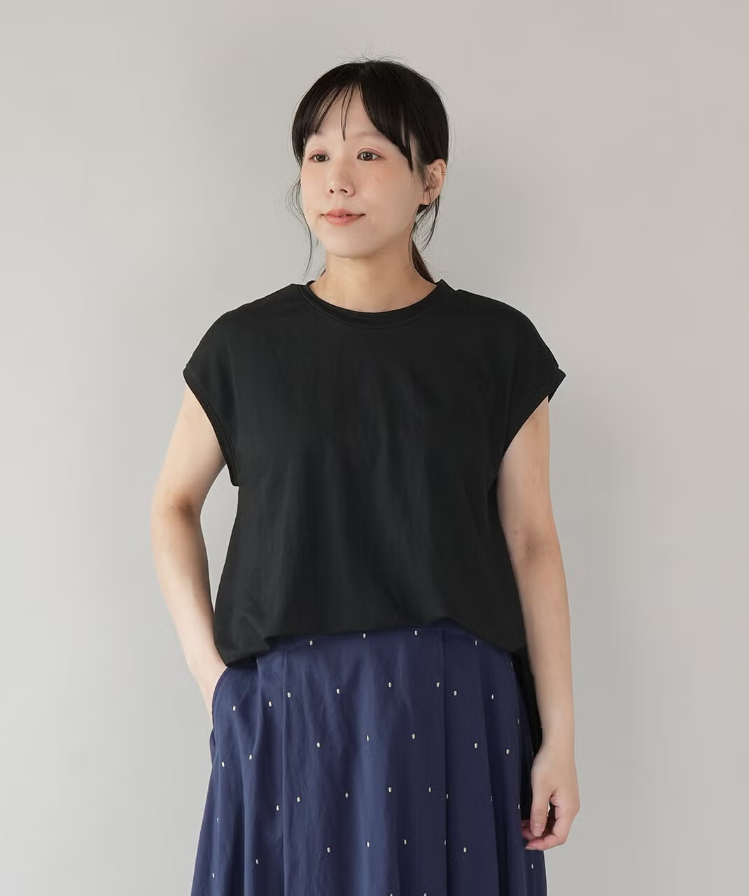 mumokuteki ひんやり心地よいフレアチュニックタンクトップ アイボリー ピンク モカ ブラック