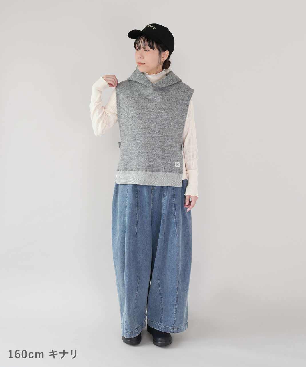 mumokutekiちくちくしないメロウハイネックカットソー キナリ　コーデ
