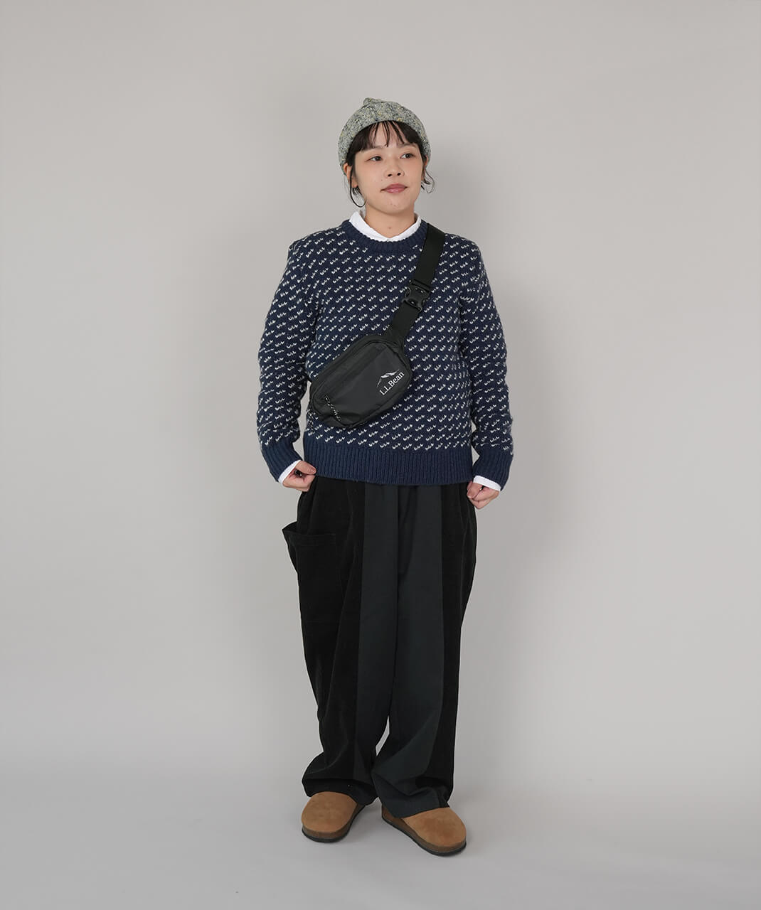 mumokuteki　みんなの定番いつものオックスシャツ　ホワイト　コーデ